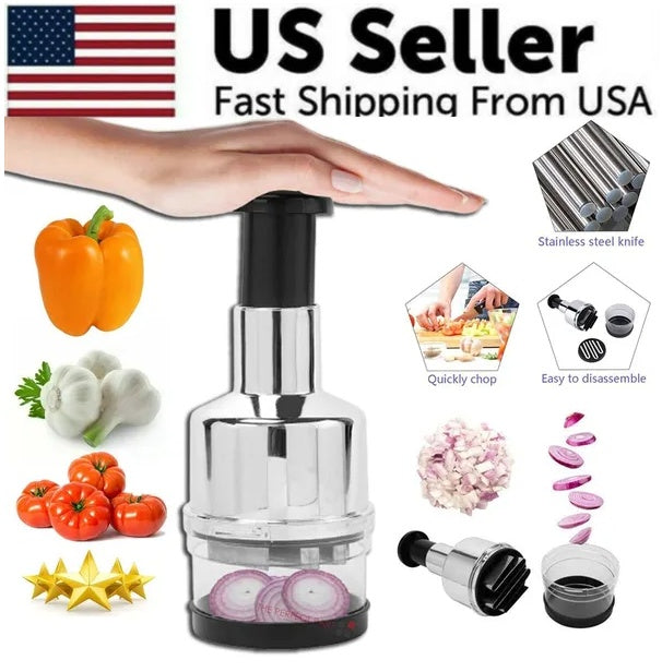 Vegetable Fruit Salad Onion Garlic Food Hand Chopper Cutter Slicer Peeler Dicer