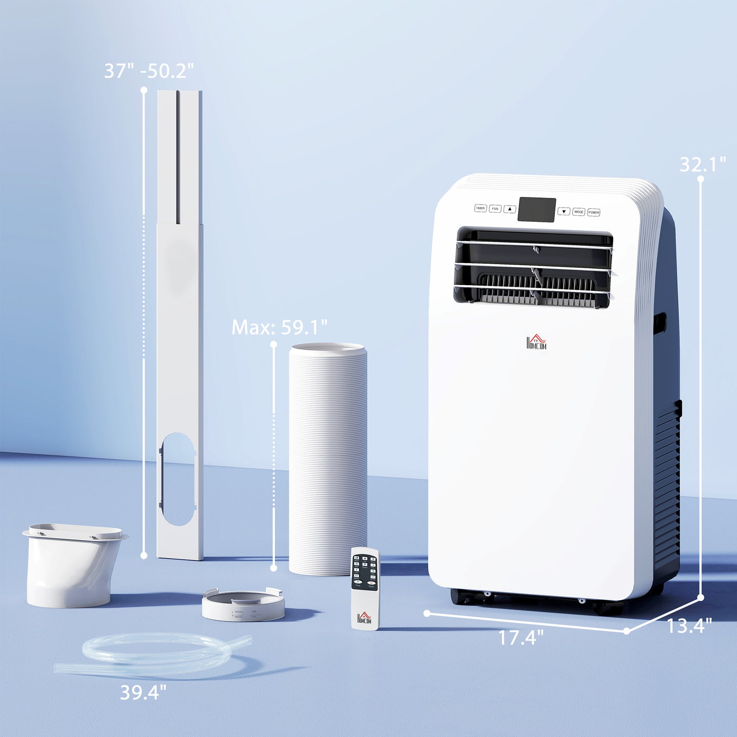 11500 BTU Mobile Air Conditioner, 550 Sq. Ft., AC Unit with Dehumidifier, 24H Timer On/Off, Window Kit