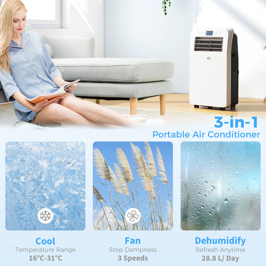11500 BTU Mobile Air Conditioner, 550 Sq. Ft., AC Unit with Dehumidifier, 24H Timer On/Off, Window Kit