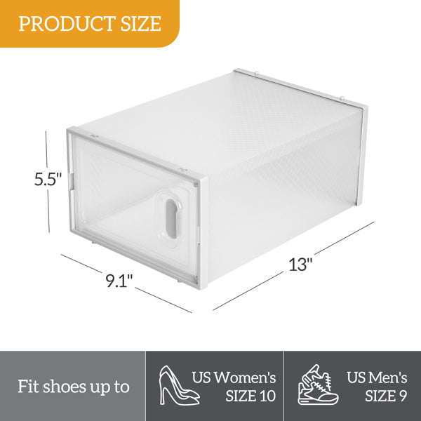 12pcs White Shoe Box Plastic