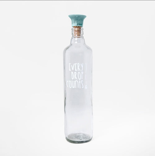 Drop Glass Water Bottle With Ceramic Stopper