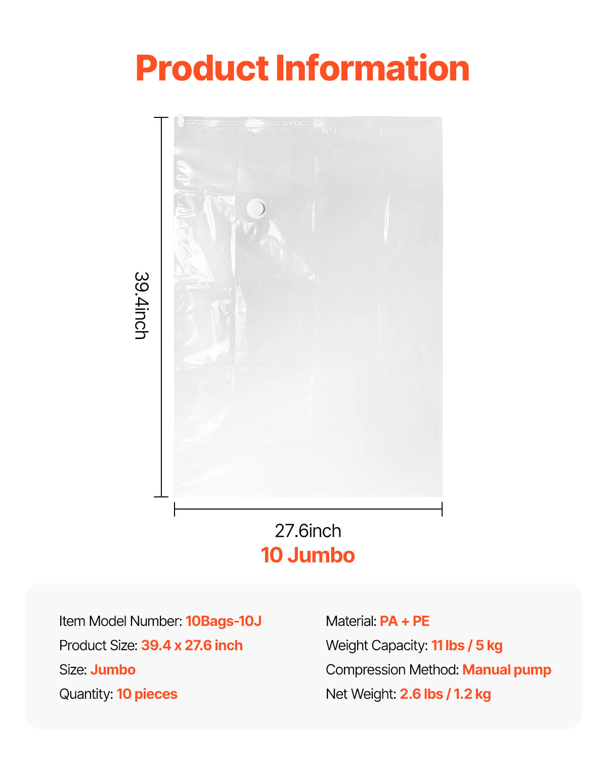 10 Pack Vacuum Storage Bags With Electric Pump, Space Saver Bags  Compression For Comforters And Blankets, Sealer Clothes Storage Travel Essentials