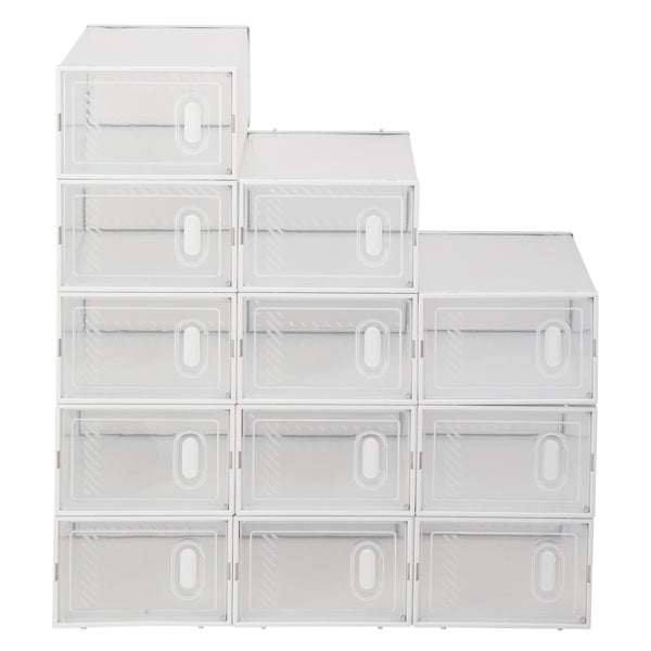 12pcs White Shoe Box Plastic