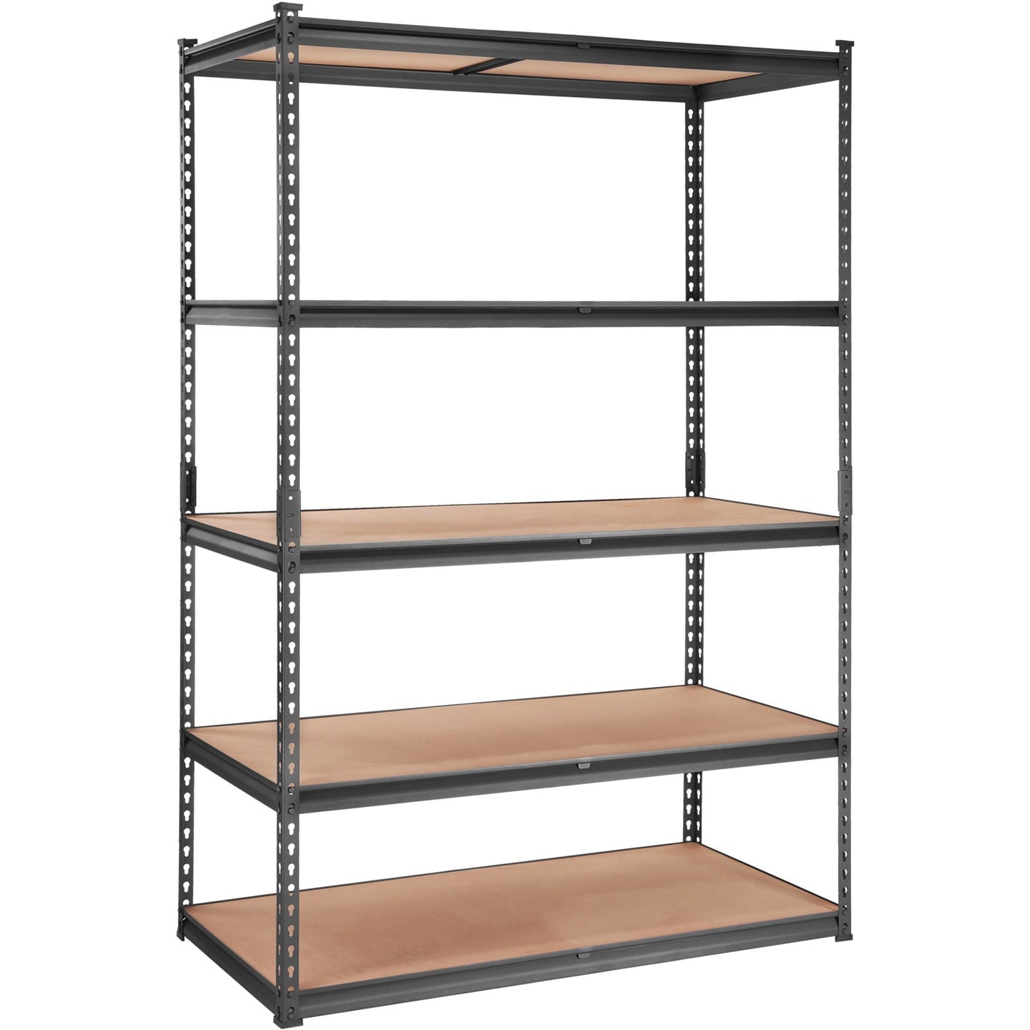 VEVOR Storage Shelving Unit, 5-Tier Adjustable, 2000 Lbs Capacity, Heavy Duty Garage Shelves Metal Organizer Utility Rack, Black, For Kitchen Pantry Basement Bathroom Laundry