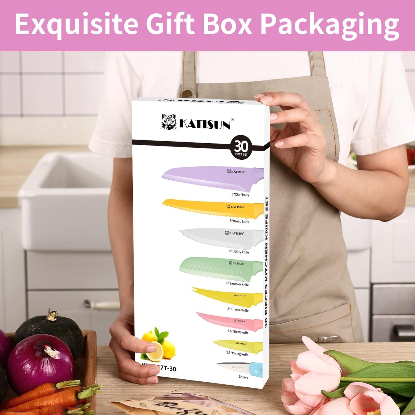 30 Piece  Knife Set With Kitchen Cutting Board