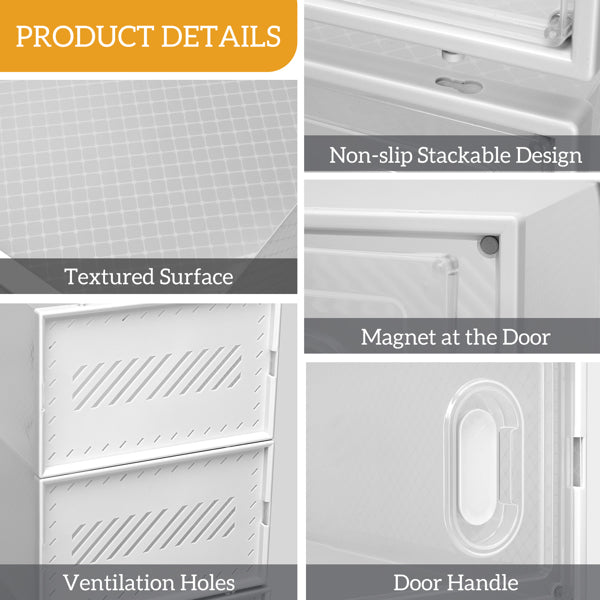 12pcs White Shoe Box Plastic