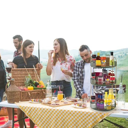 3 Tier Rotating Makeup Organizer 360° Spinning Perfume Cosmetic Storage Tray 55LBS Load Countertop Shelves For Lotion Lipstick