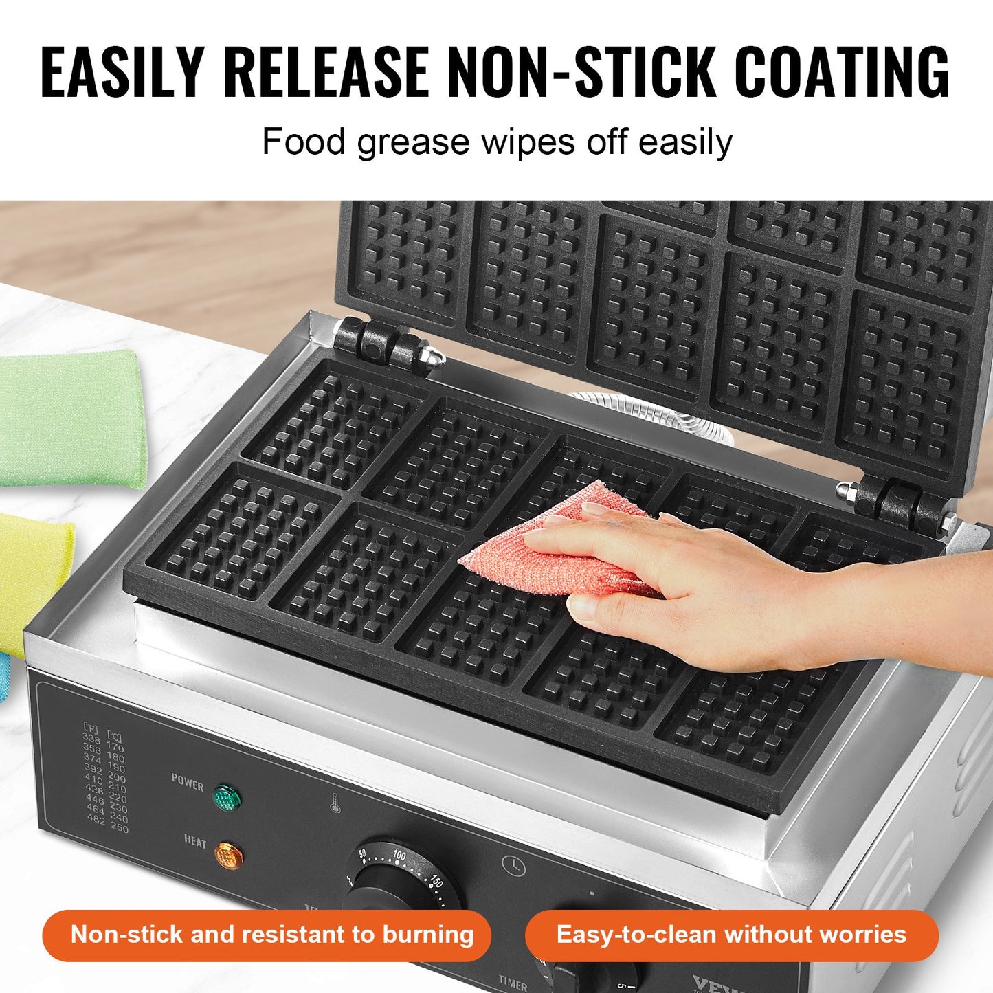 10PCS Commercial Waffle Maker Rectangle Waffle Baker Machine 1550W