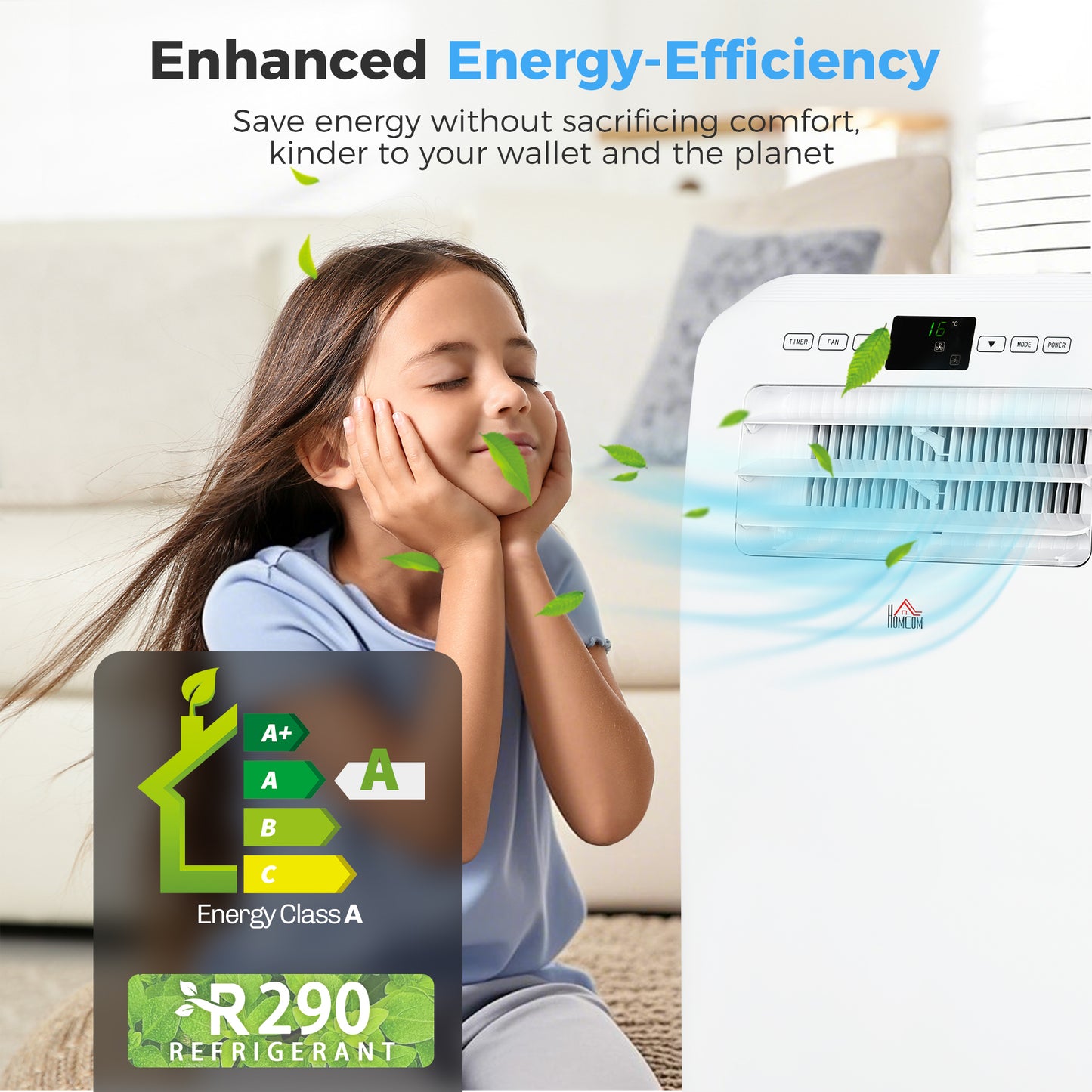 11500 BTU Mobile Air Conditioner, 550 Sq. Ft., AC Unit with Dehumidifier, 24H Timer On/Off, Window Kit