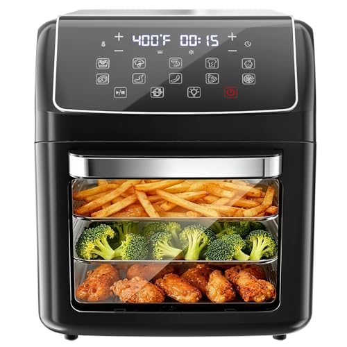 12.6 Quart Air Fryer Oven, Equipped With 10 Preset Cooking Modes, 400  F Quick Air Crispness Technology